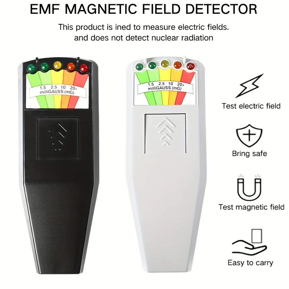 Rilevatore EMF portatile K2-5 LED, funzionamento a batteria, batterie non incluse Compatto e durevole per la ricerca paranormale e la sicurezza domestica
