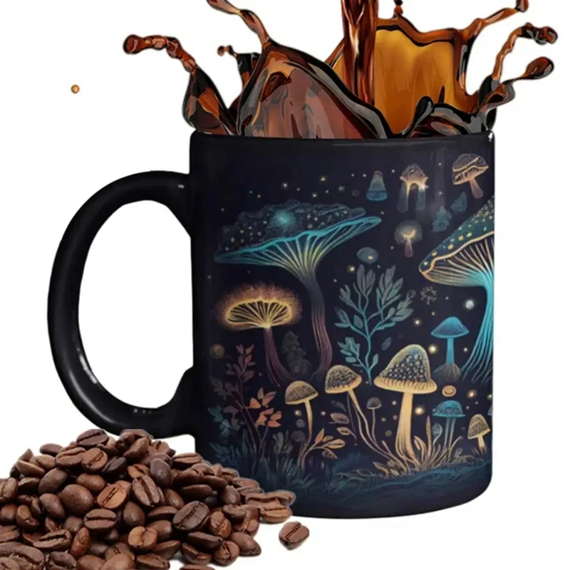 Mushroom Tea Mug 3D Magic Mushrooms Coffee Cups Color Changing Tea Milk Water Cup Birthday Gifts For Women 9.8X12x8cm