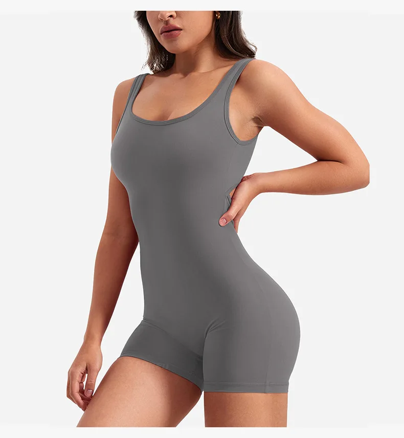 Nadanbao Women Yoga Shorts Jumpsuit Fashion Backless Gym Clothes Well-Backed Exercise Fitness Sexy Bodysuit One-Piece Sportswear