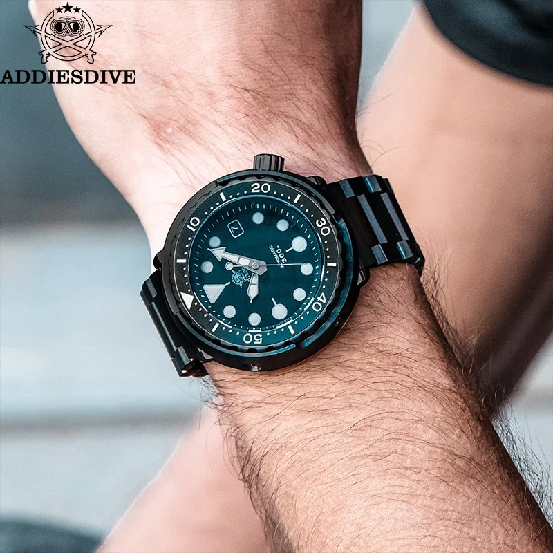 ADDIESDIVE Luxury Watches for Men Sapphire Tuna 300m Waterproof Diver NH35 Mechanical Watches BGW9 Luminous Relogios Masculino