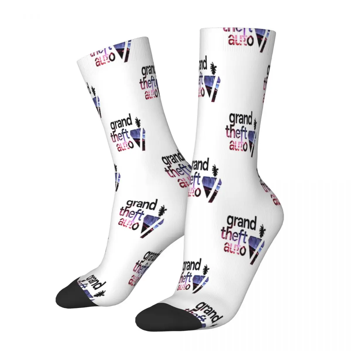 Casual Grand Theft Auto Adventure Game GTA Sports Socks Polyester Long Socks for Unisex Breathable