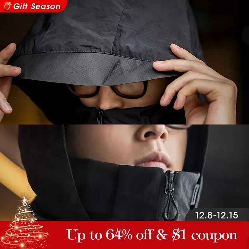 Maden Removable Multifunctional Cap Scarf Outdoor Warm Jacket Matching Scarf Vintage  Bicycle Hats for Men Windproof Ski Mask