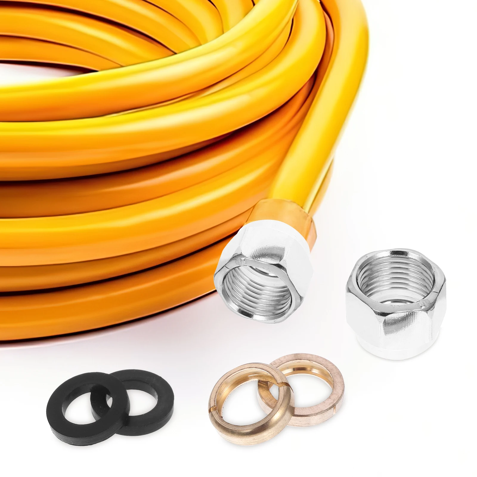 

10 Pcs G1 2 Flare Nut Gas Pipe Fittings Stainless Steel Thickened Leak Prevention Washer Tube Coupling Connectors Cap Hardware
