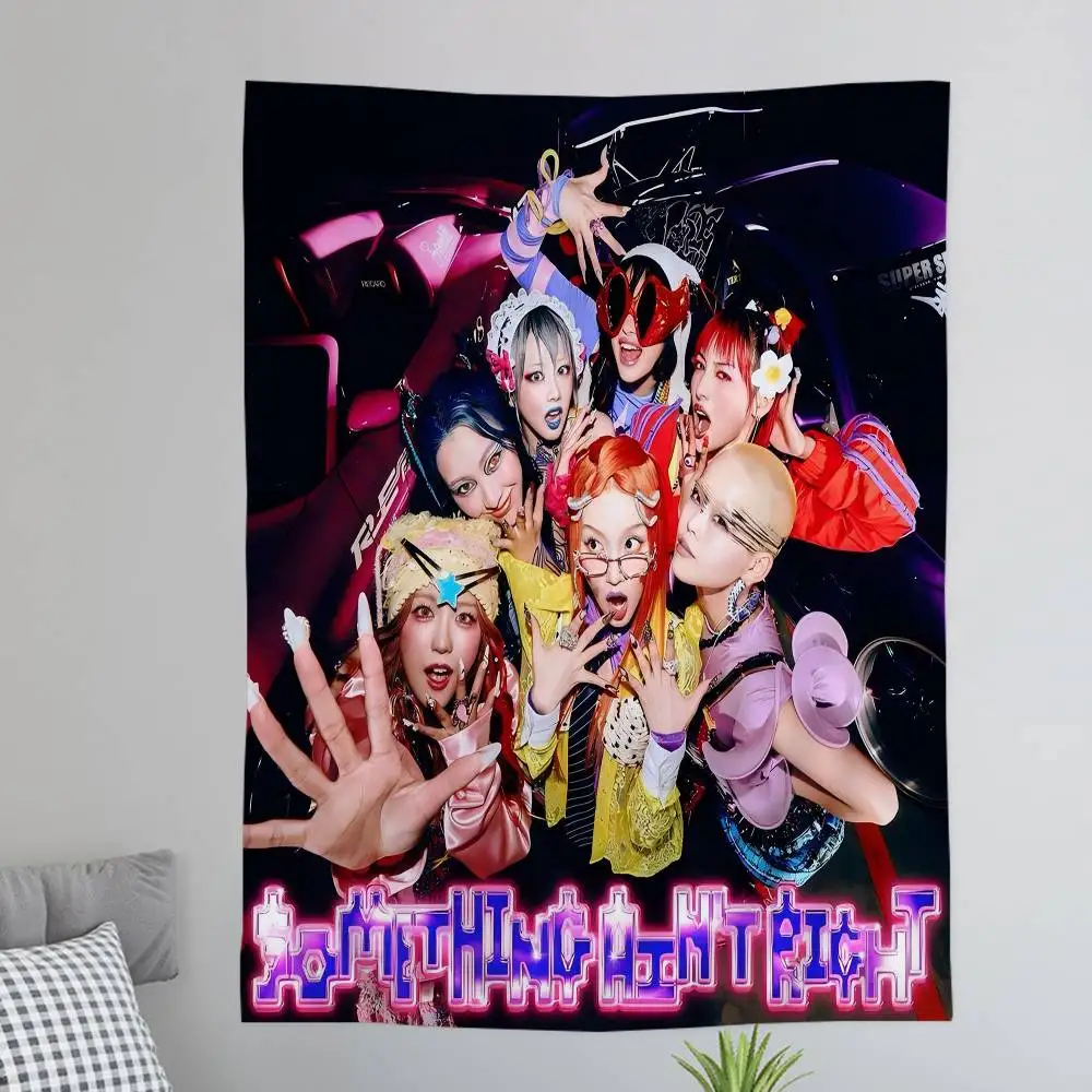 مجموعة Kpop XG المعلقة نسيج البوهيمي المعلق التارو الهبي سجاد الحائط نسيج ياباني