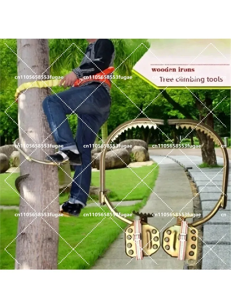 2025 New Tree Climbing Tool Coconut Tree Grab Iron Shoes Foot Hook Wooden Pole Climber