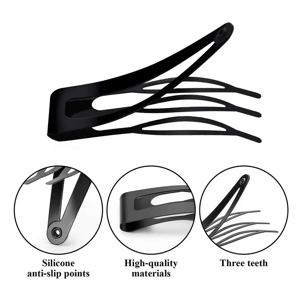 10 Stück Haarspangen mit doppeltem Griff, Metall-Haarspangen mit Druckknöpfen, Haarspangen für Frauen und Mädchen, Haarherstellung, Salonbedarf, Haar-Accessoires – Detail 3
