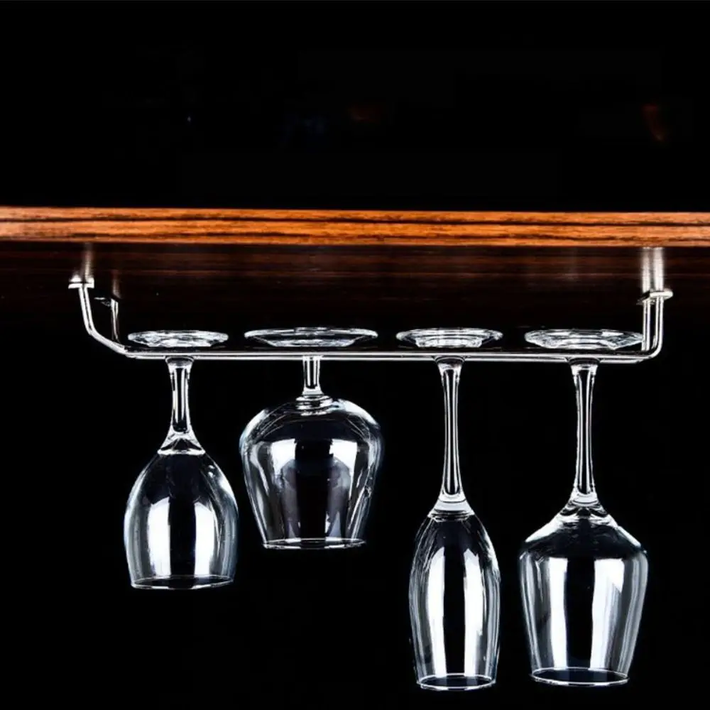 الإبداعية 1 قطعة صف مزدوج صف واحد الجدار الشنق متعددة الحجم كأس حامل كأس للنبيذ رف الزجاج حامل النبيذ الرف #5