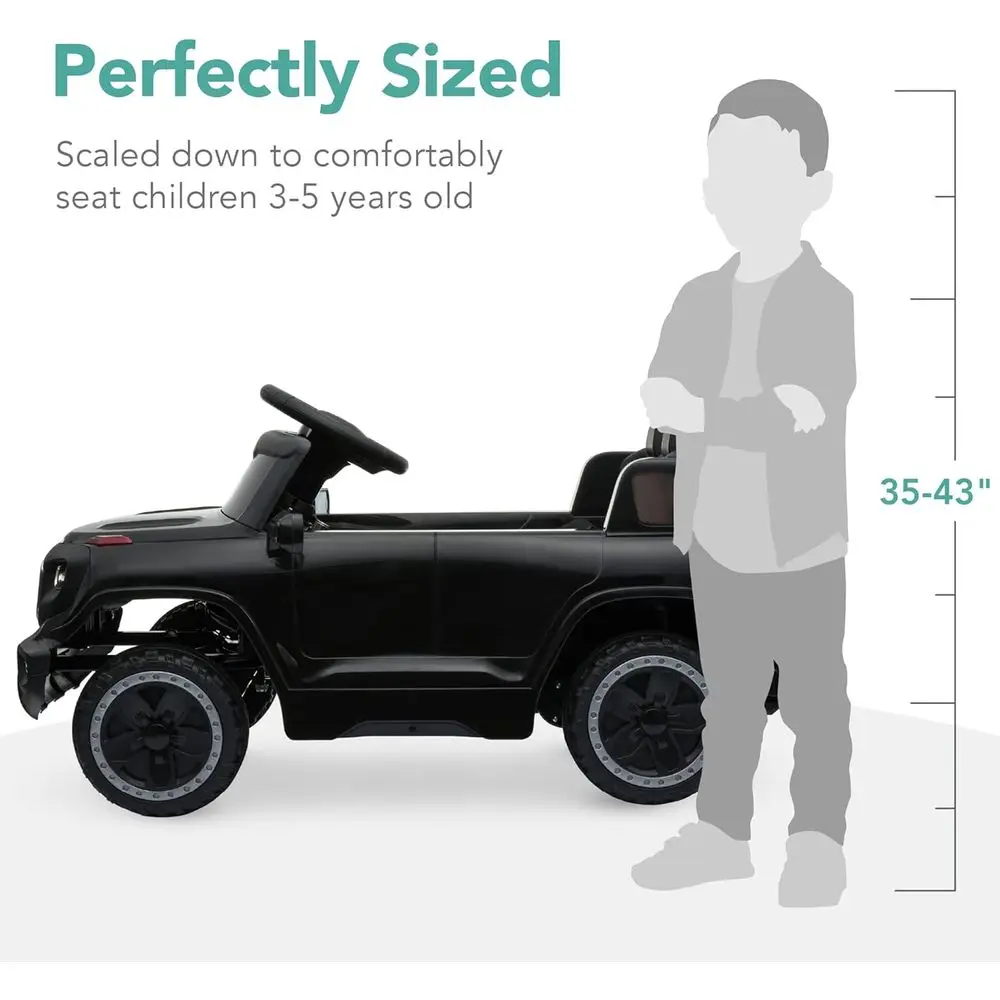 Kids 6V Ride On Truck w/Parent Remote Control, 3 Speeds, LED Lights, Black