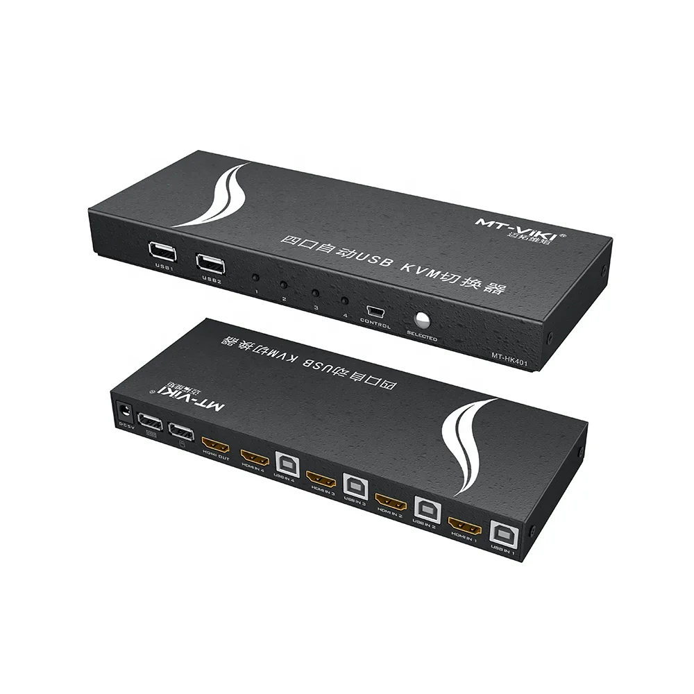 Hotkey HDMI KVM Switch 4K 60Hz, MT-VIKI USB 4 Port HDMI KVM Switcher 4 In 1 Out