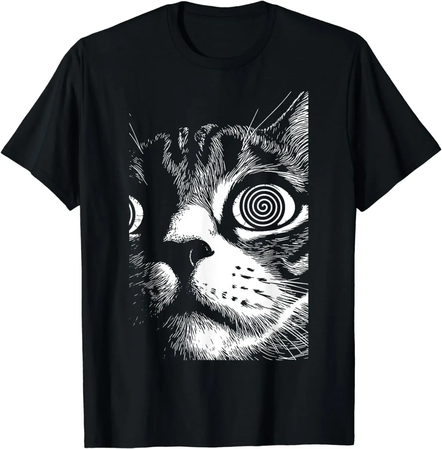 summer tops men clothing Trippy Cat | Pastel Goth Gothic Grunge Alt Punk Weirdcore T-Shirt