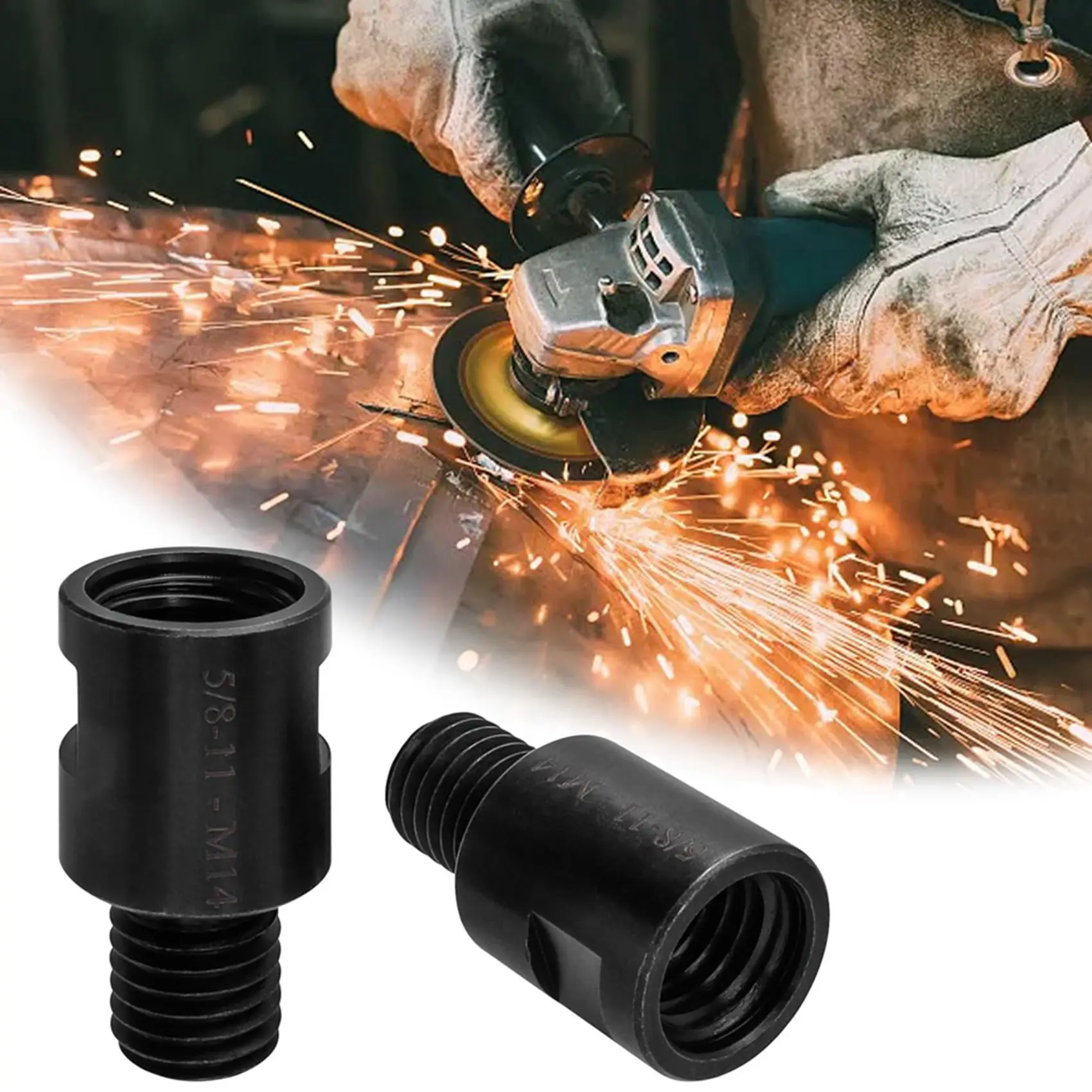 ABSE-10Pcs 5/8 Inch-11 To M14 Adapter Angle Grinder Thread Converter Adapter Shaft Connector For Diamond Core Drill Bits