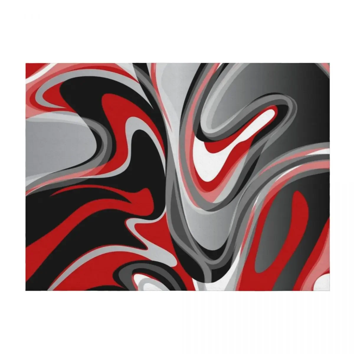 

Liquify - Red, Gray, Black, White Throw Blanket Sleeping Bag decorative Picnic wednesday Blankets