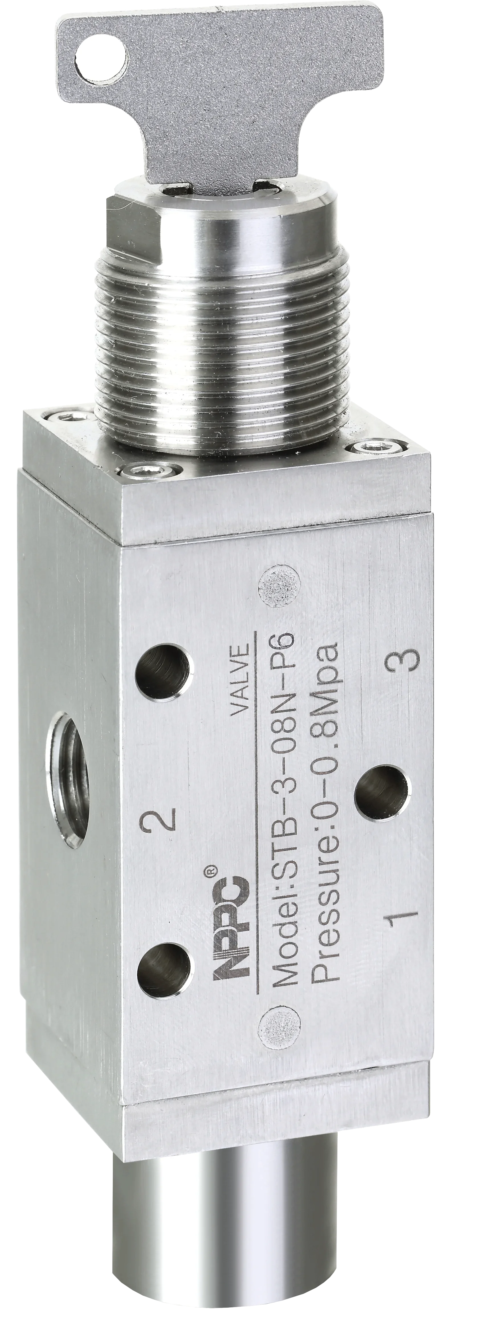 STB-3-08N-P6 STB سلسلة SUS316 صمام ميكانيكي من الفولاذ المقاوم للصدأ 3-port NPT1/4 نوع المفتاح