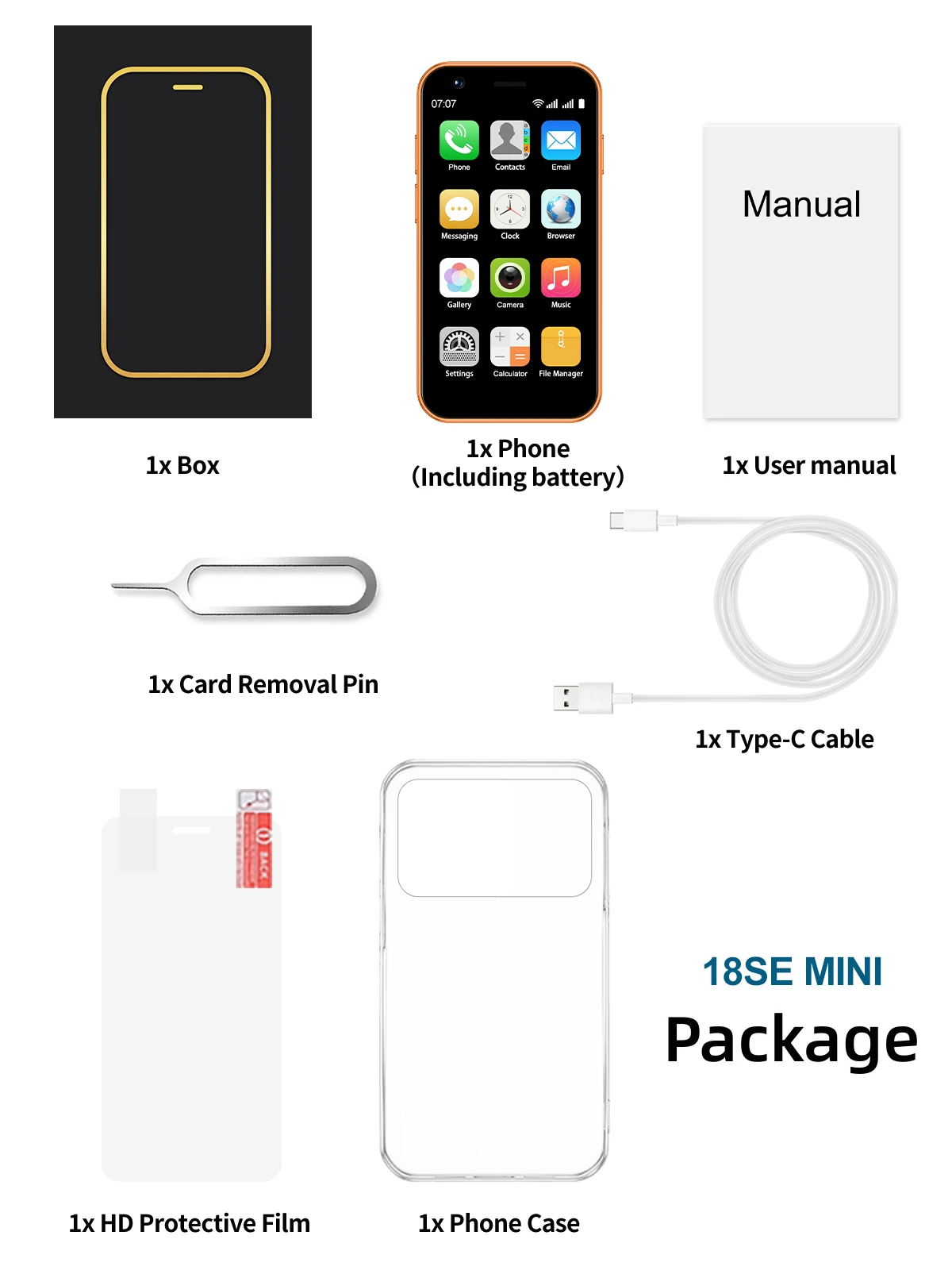 SERVO 18SE Mini Smartphone Android OS 3.0" Fullview Display 3G Cellular 2GB+16GB Face Unlock Small Mobile Phones GPS Play Store