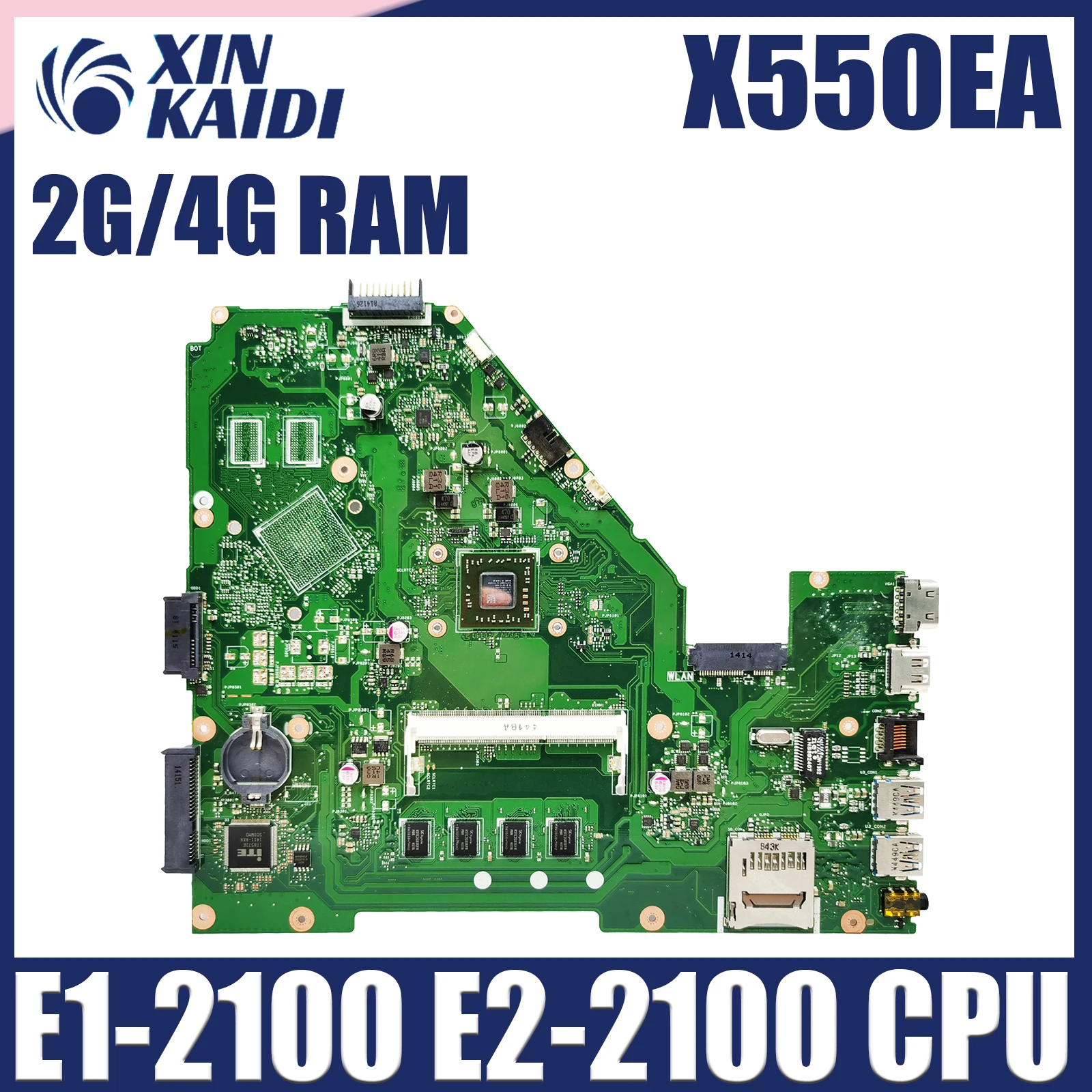 

X550EP Motherboard For Asus X550EA X550EP D552W X552WE X552E Laptop Mainboard E1 E2 A4 CPU 2GB/4GB RAM 100% Tested