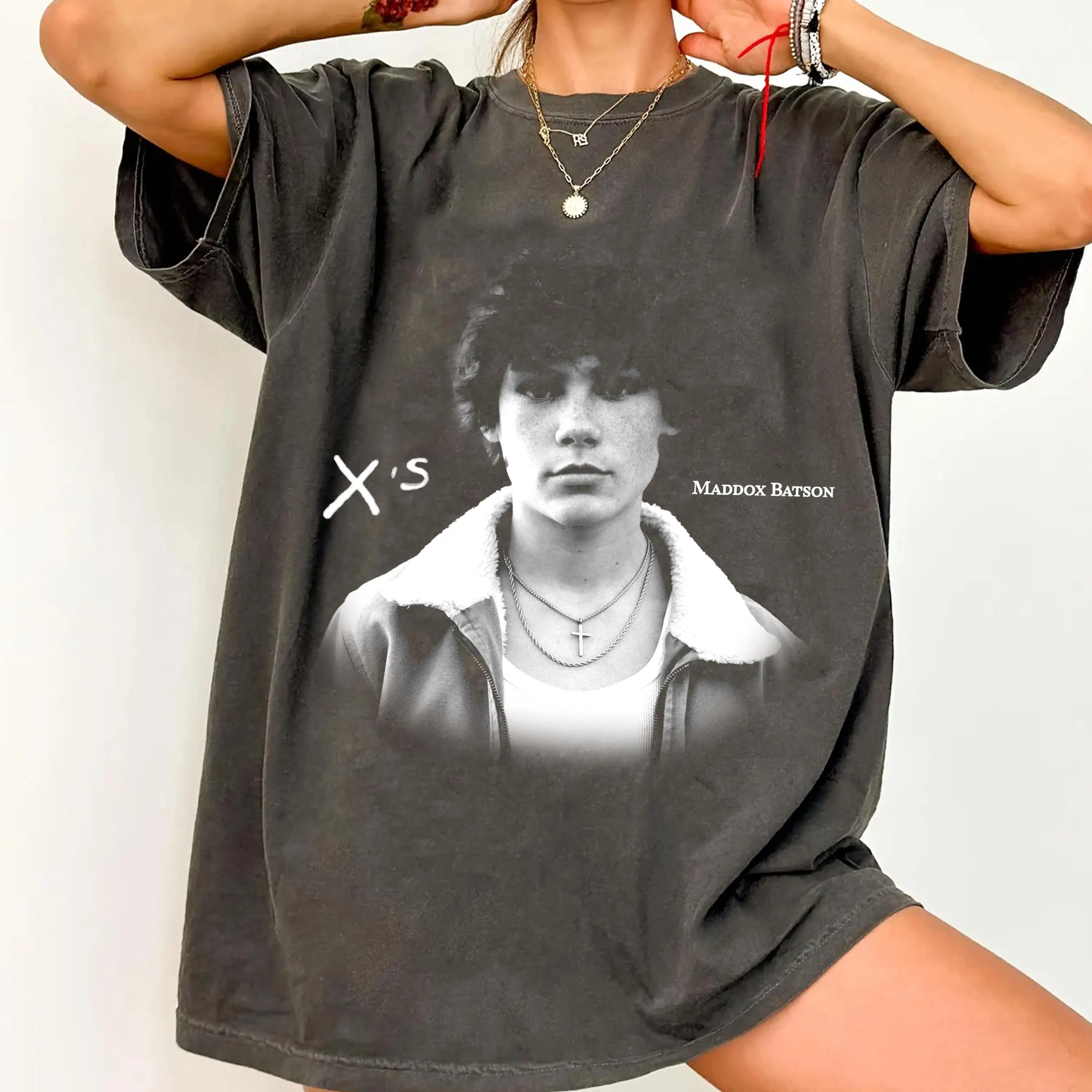 

Maddox Batson Retro Country Music Printed T-shirt for Men and Women, Spring and Summer Pure Cotton Short Sleeved Unisex T-shirt