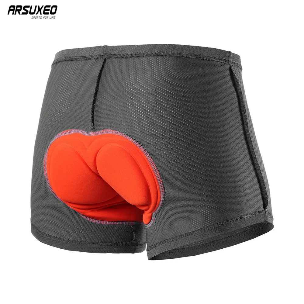 

ARSUXEO Men's Cycling Shorts Bike Underwear Bike Bicycle Mountain Shockproof Silicone Pad Underpants Breathable Quick Dry 001