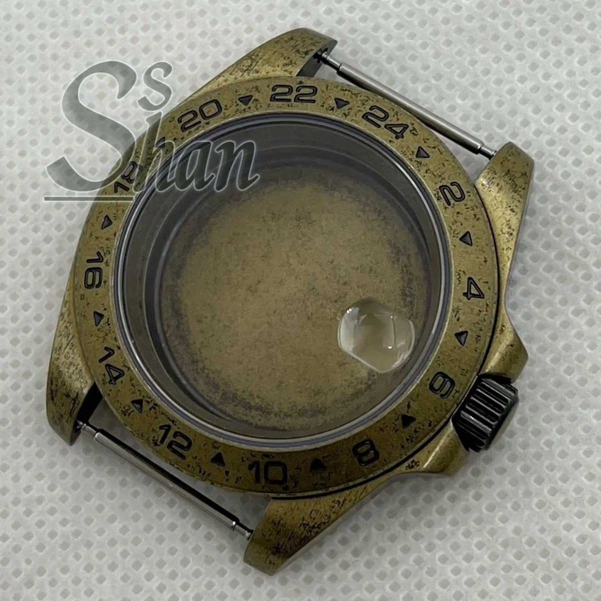 40 mm bronzen kast 24-uurs GMT vaste lunette saffierglas geschikt voor NH34 NH35 NH36 NH39 ETA2824 PT5000 automatische uurwerken