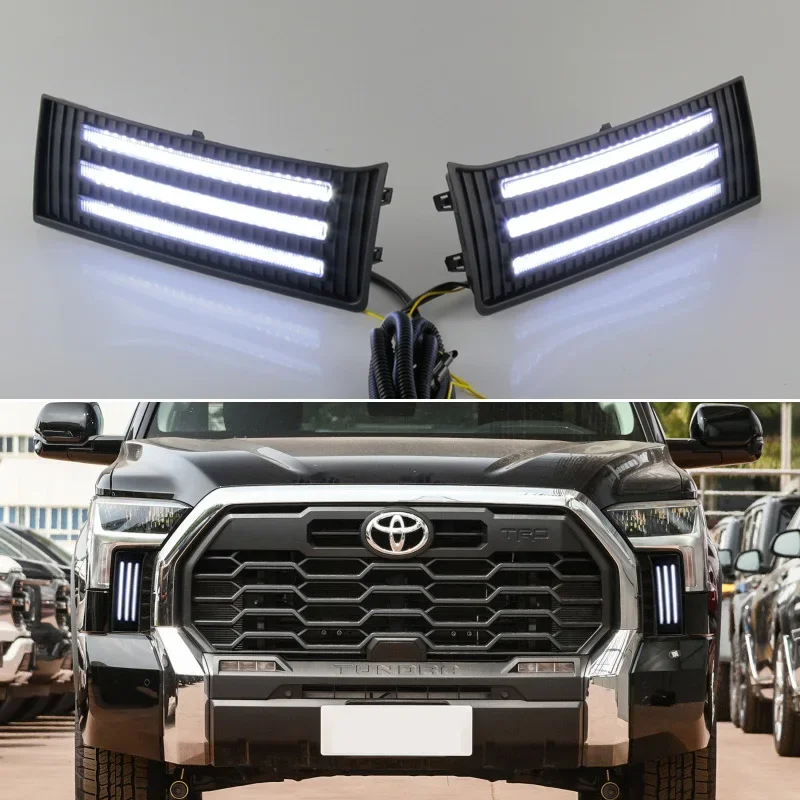 

Daytime Running Lights For Toyota Tundra 2022 2023 Car Drl Sequential Turn Signal Auto Led Headlight