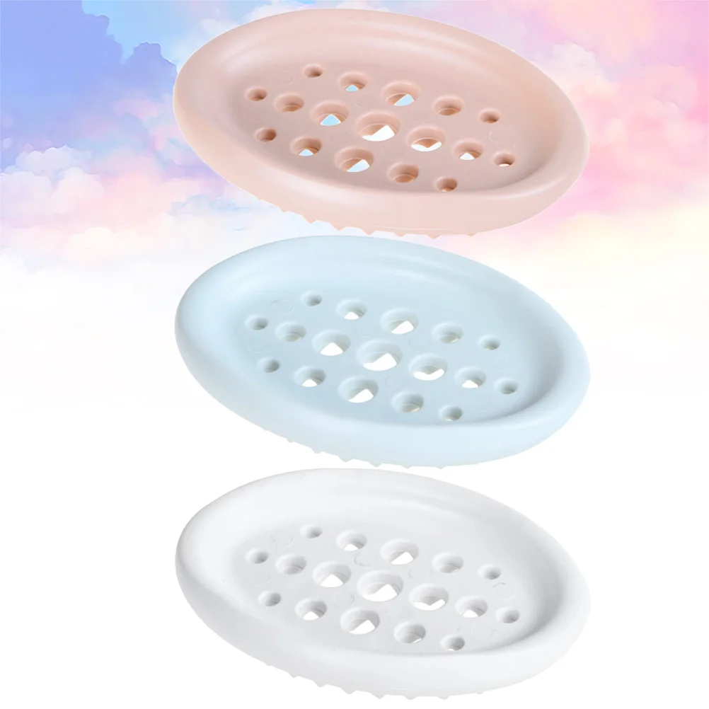 

3Pcs Soap Dish Box Draining Holder Bathroom Kitchen Sanitary Storage Container Long Lasting Use Soap Draining Dish