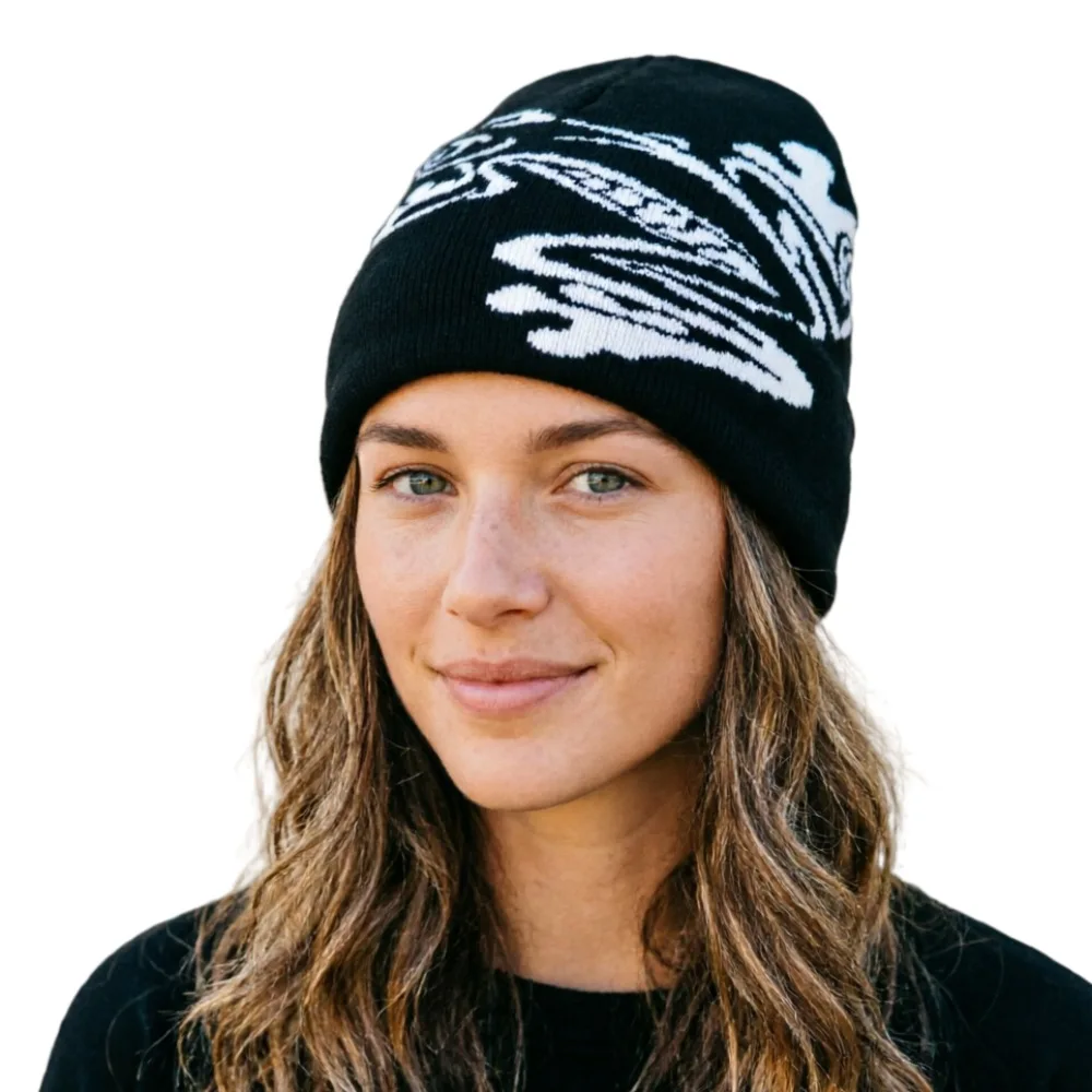 Tree Frog Print Beanie Men Women, Stretchy Knit Skull Cap for Outdoor Sports, Casual Streetwear, Unisex Cuffed Winter Hat