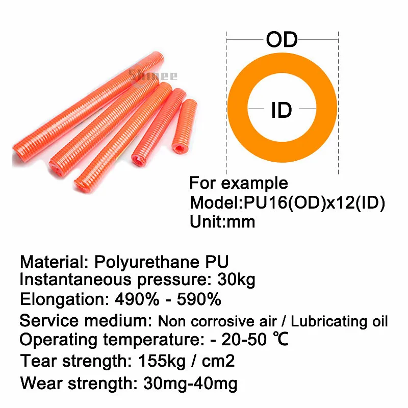 3M/6M/9M/12M/15M Pneumatic Polyurethane PU Air Compressor Hose Tube 6*4mm 8*5mm 10*6.5 12*8mm Telescopic Spring Spiral Pipe Tool