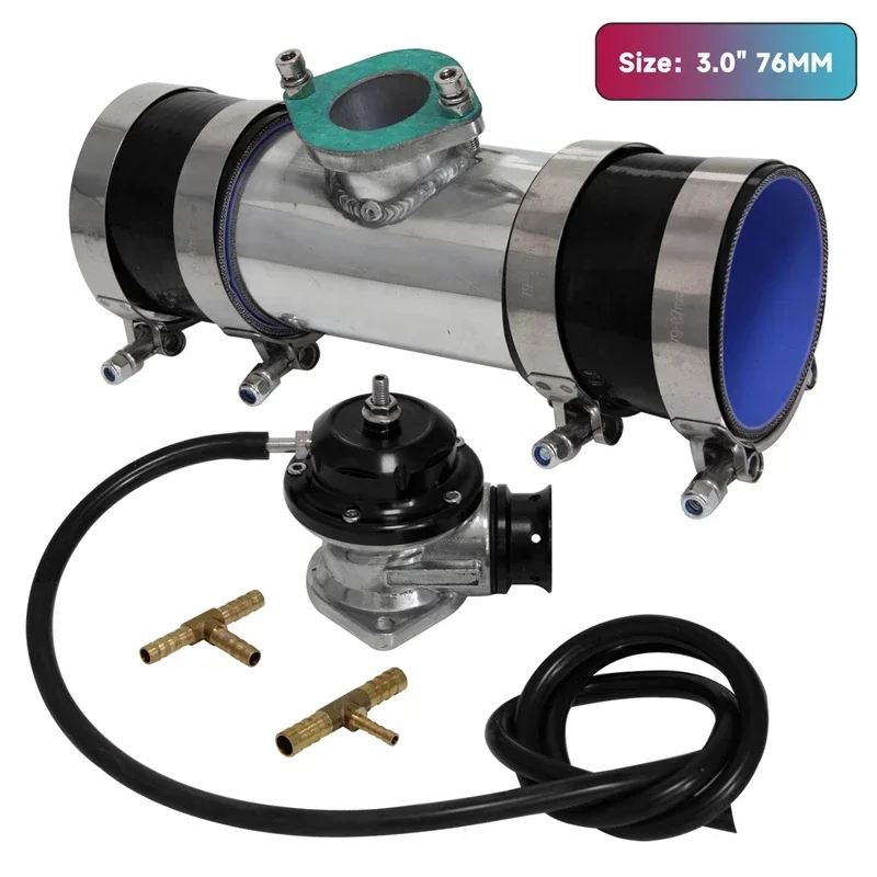 

Черный/синий/красный регулируемый продувочный клапан 10PSI BOV Type RS + 76 мм 3 дюйма 76 мм комплект адаптеров для фланцевой трубы