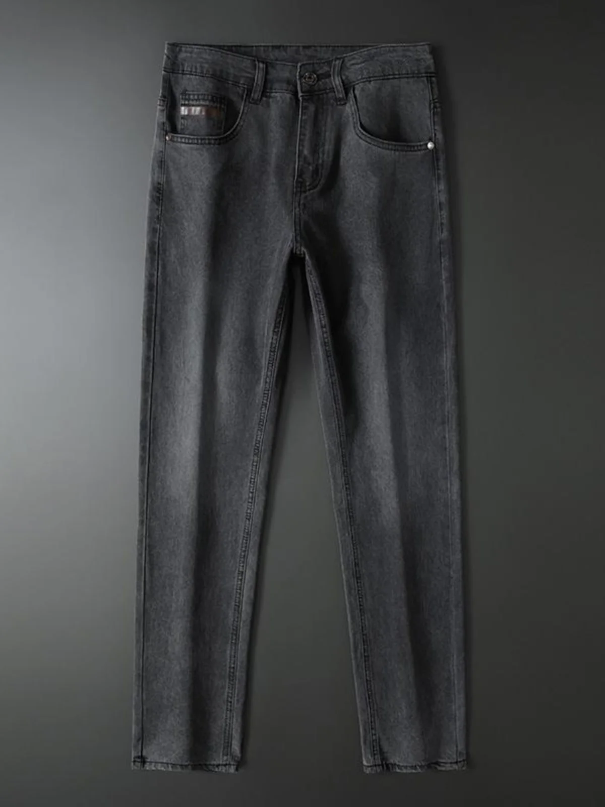 

High-End ey Waed Denim Jeans Men's Casual Straight Leg Long Pants Spring Autumn New Sle Faion Brand Cotton Stretch