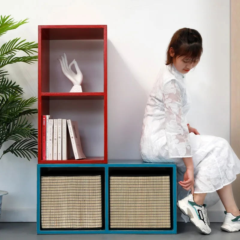 Floor Furniture Square Lattice Side Free Combination Children's Simple Storage Display