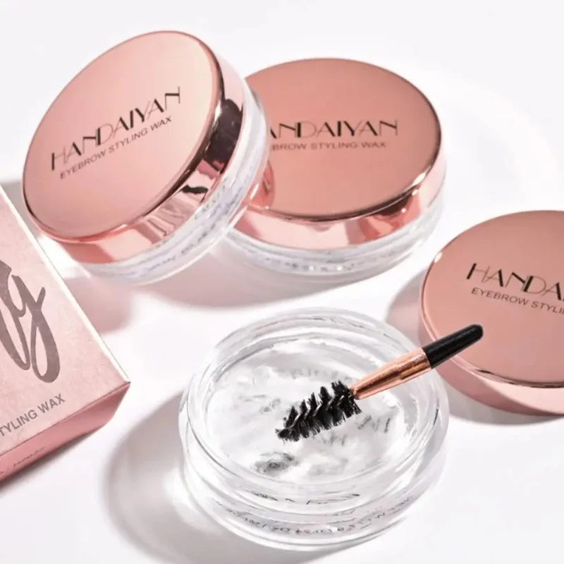 Pomada transparente Natural para estilismo de cejas, jabón, Gel fijador de cera con cepillo, cosméticos para cejas, maquillaje en Gel para cejas