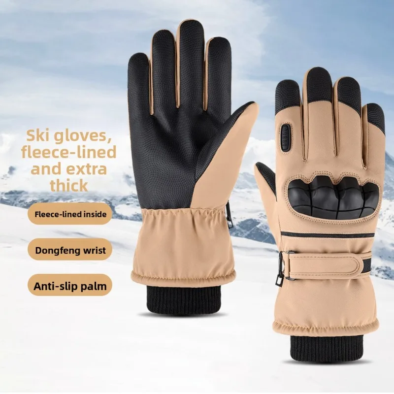 Sanitation labor insurance gloves outdoor winter touch screen riding thickened windproof water splashing cold labor warm gloves