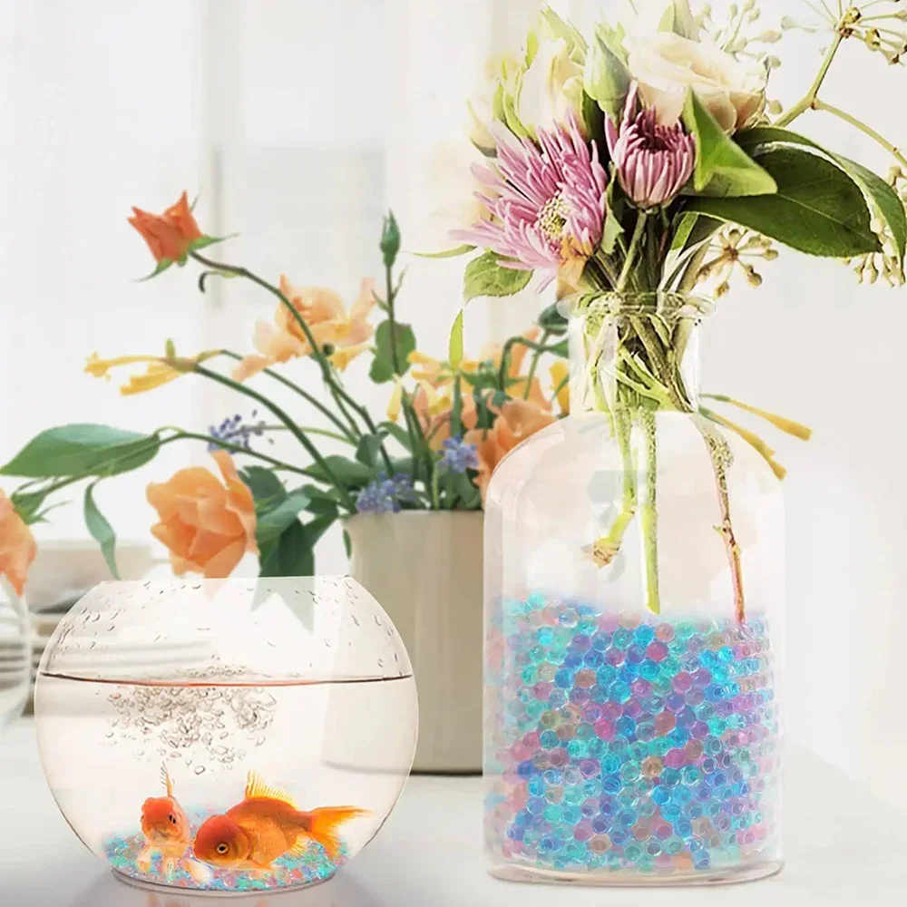Perles d'eau en Gel de 7 à 8mm, fonctionne pour boule de Gel et boule d'éclaboussures, Non toxique, sans taches, jouets absorbants écologiques, balle de cristal