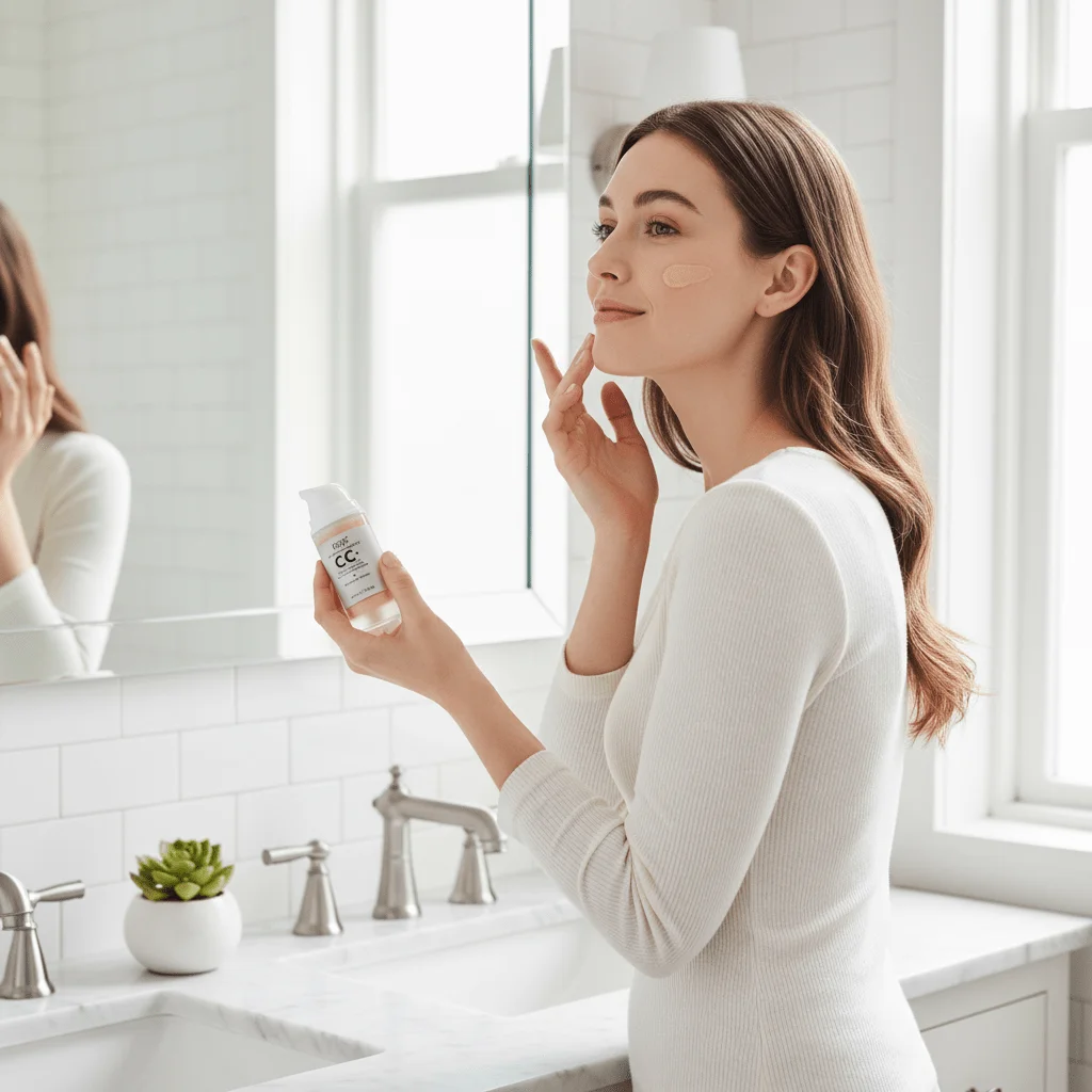 كريم GZE CC+ مع مصل |   كريم أساس لتصحيح الألوان بتغطية كاملة |   ترطيب، يمنح لون البشرة، يغطي العيوب والهالات السوداء