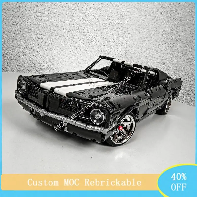 MOC Technical Ford Mustang 1:10 Model Building Blocks Bricks Classic Muscle Race Car Birthday Christmas Educational Toy Gift