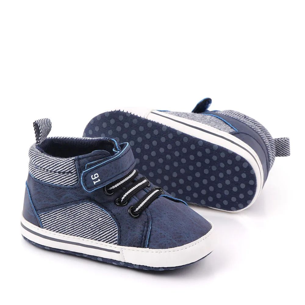 Fashion Newborn Boy Booties Infant Shoes for 1 Year Old Soft Sole Crib Shoes Toddler First Walkers Trainer 0-18 Months Baby Item