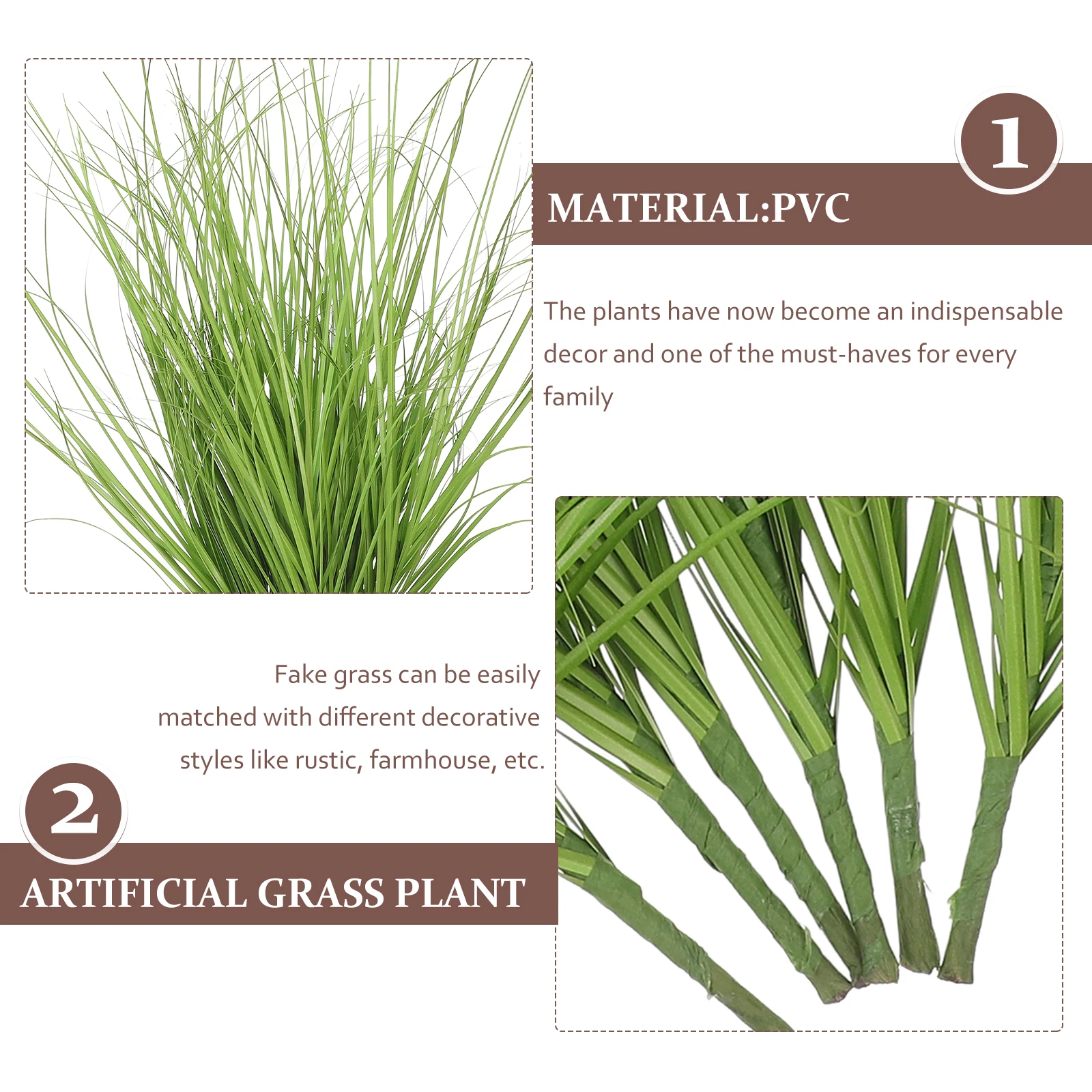 

8Pcs Artificial Fake Reed Grass Simulation Plant Stems Decorative Faux Greenery for Home Vase Office Indoor Plant Decor