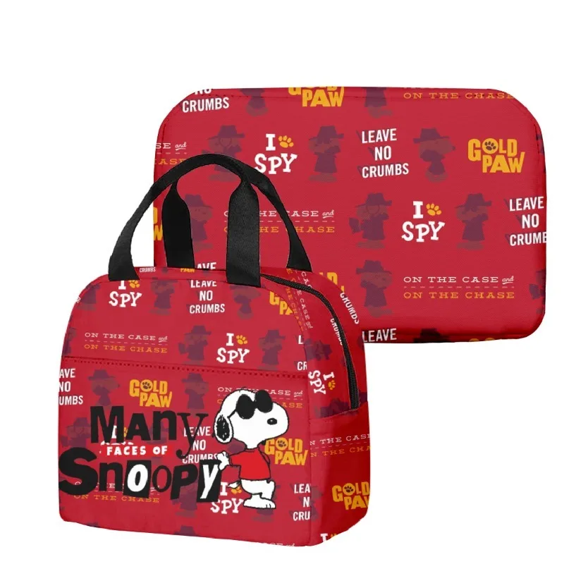 2024 Snoopy Lunch Bags for School Office Portable Bento Bag Food Warmer Large Capacity Handbag Cartoon Picnic Bento Storage Bags