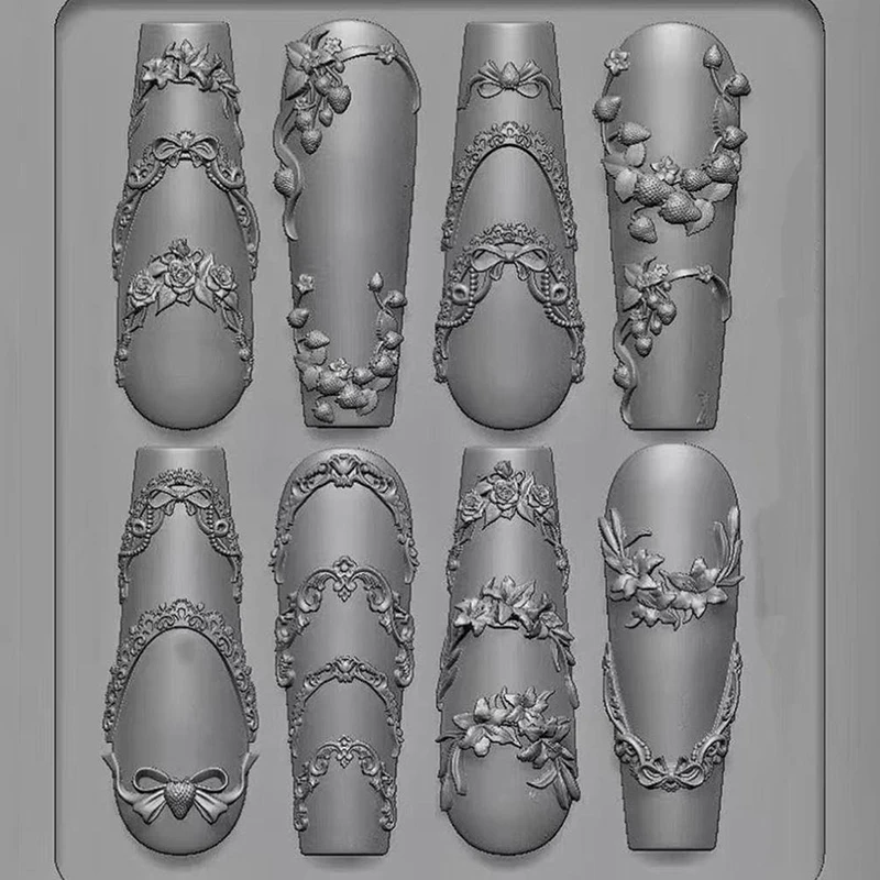 فن الأظافر DIY؛ قالب أقواس سيليكون ثلاثي الأبعاد لتصميم زهرة الورد والفراشة