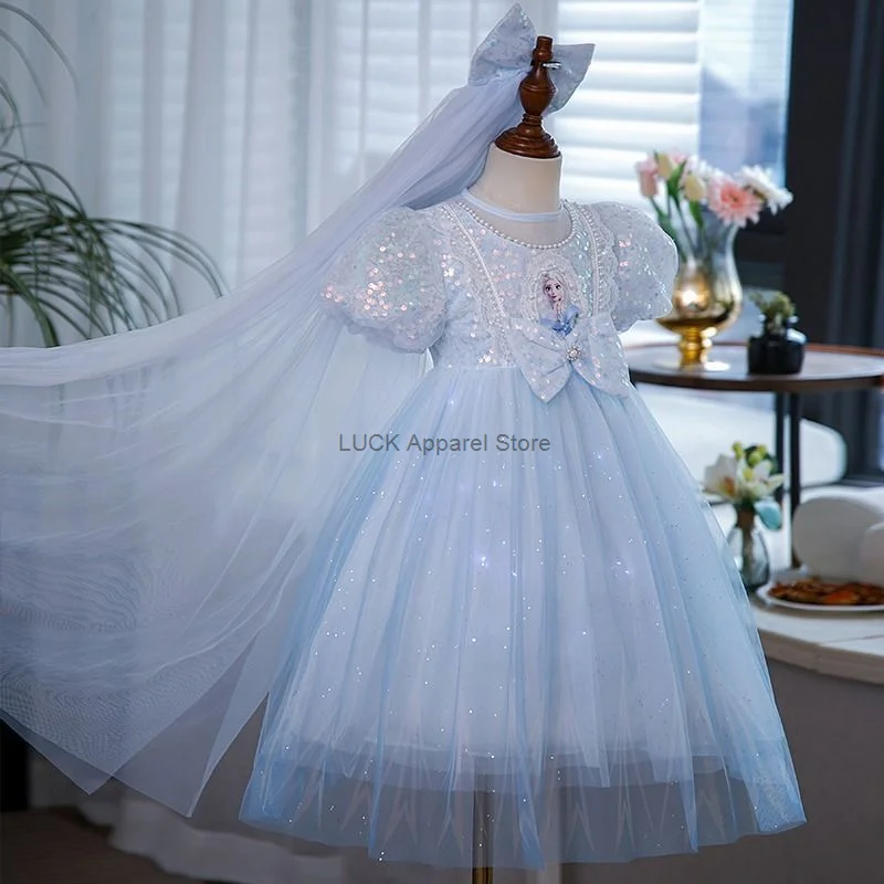 Snow Romance Shining Princess Dress For Girls Summer New Princess children's Authentic Dress