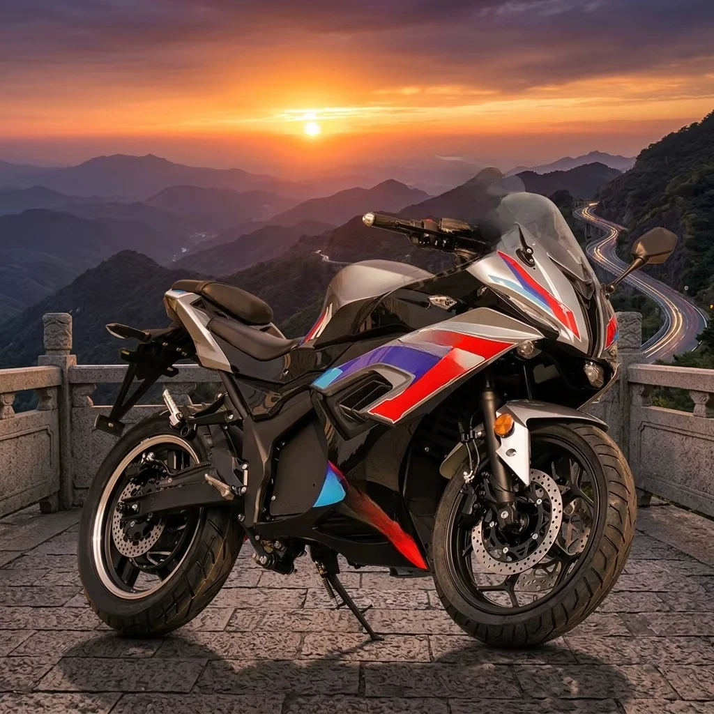 SXLL 72V Electric Streetbikes Racing Adults 6000W 8000W Lithium Battery Sport Touring Motorbike 17 Inch Wide Rear Tire Dual Disc