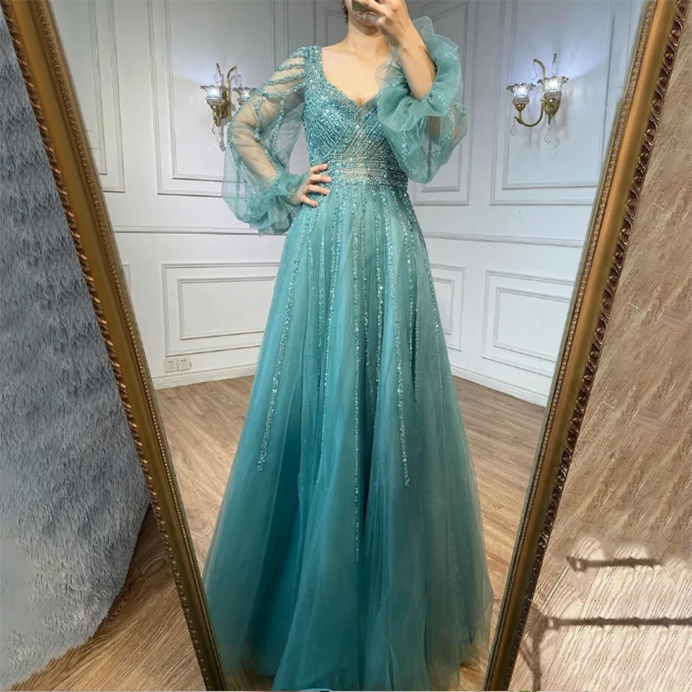 Elegant Blue Champagne Women Prom Dresses A-Length Floor Length Sweetheart Shiny Fairy Party Pretty Female Evening Female Gowns