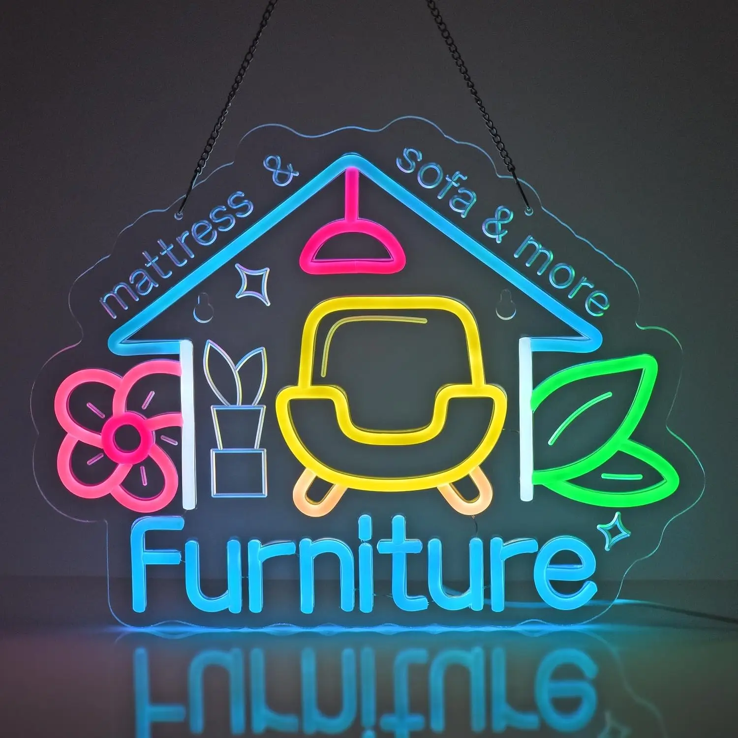 House Shape Furniture LED Neon Sign USB Wall Light Home Decor Neon Lamp Furniture Store Interior Shop Window Business Gift