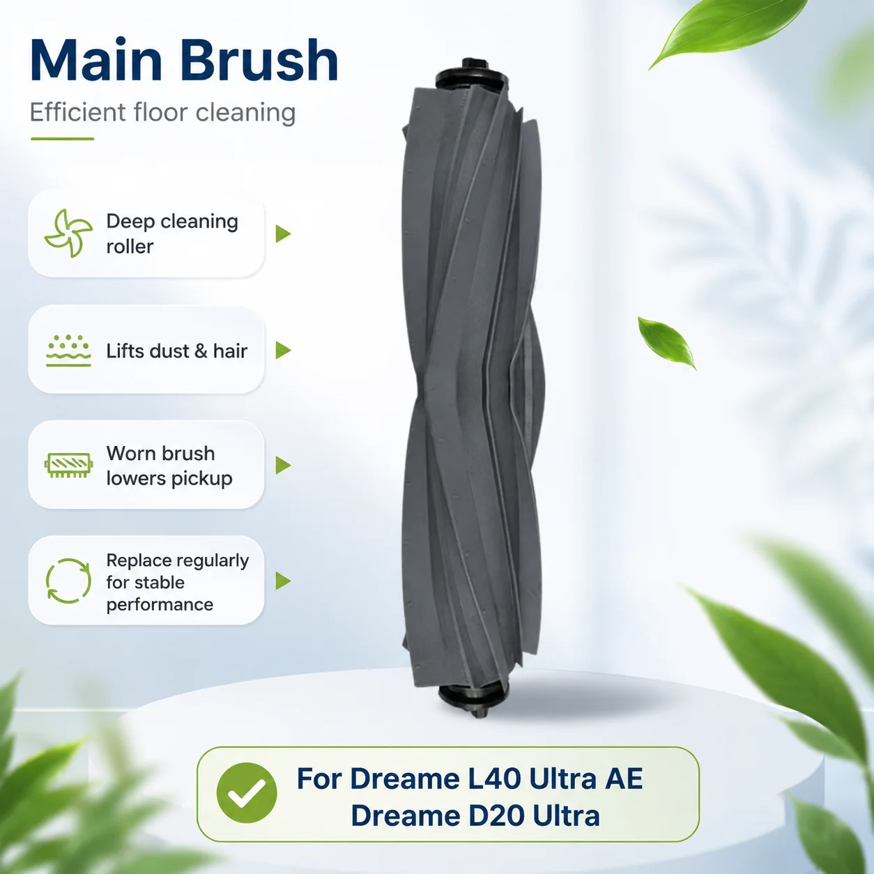 Compatible for Dreame L40 Ultra AE/CE/VE / Dreame D20 Ultra Replacement Main Side Brush HEPA Filter Mop Pad Dust Bag Spare Parts