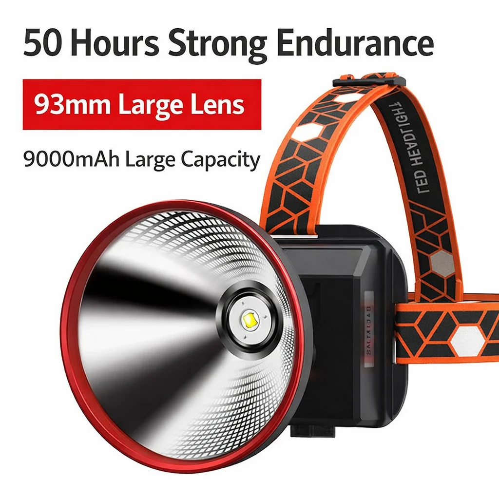 

Rechargeable LED Headlamp SuperBright Waterproof Headlight Long Battery Life for Camping Fishing Mining Hiking OutdoorActivities