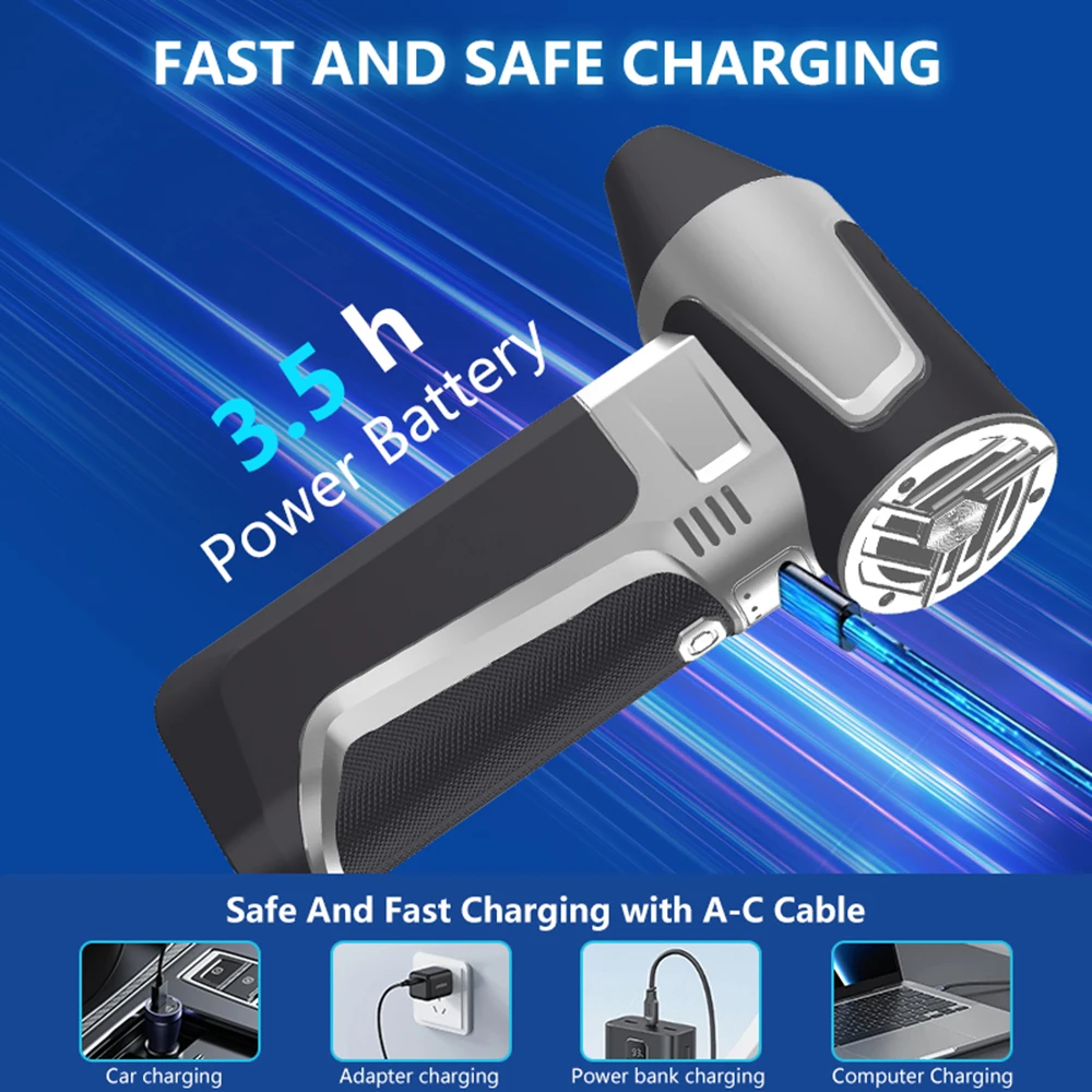 توربو منفاخ مروحة نفاثة منفضة الهواء الكهربائية 130000 دورة في الدقيقة تهب الثلوج المحمولة 3 التروس قابل للتعديل تنظيف منفاخ أداة مروحة السيارة