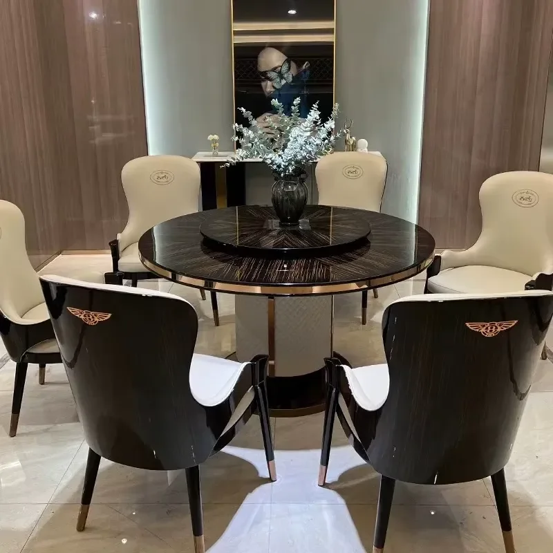 Modern High Quality Convertible Dining Table Set for Home & Hotel Use 6 Piece Dining Room Furniture