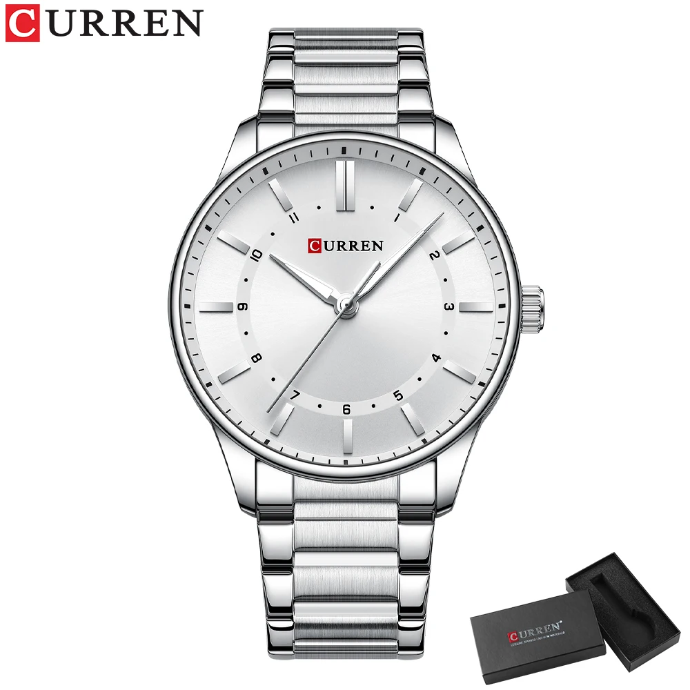 CURREN Casual Quarzuhren Männer Luxusmarke Edelstahlband Einfache Business Quarz Armbanduhren 10