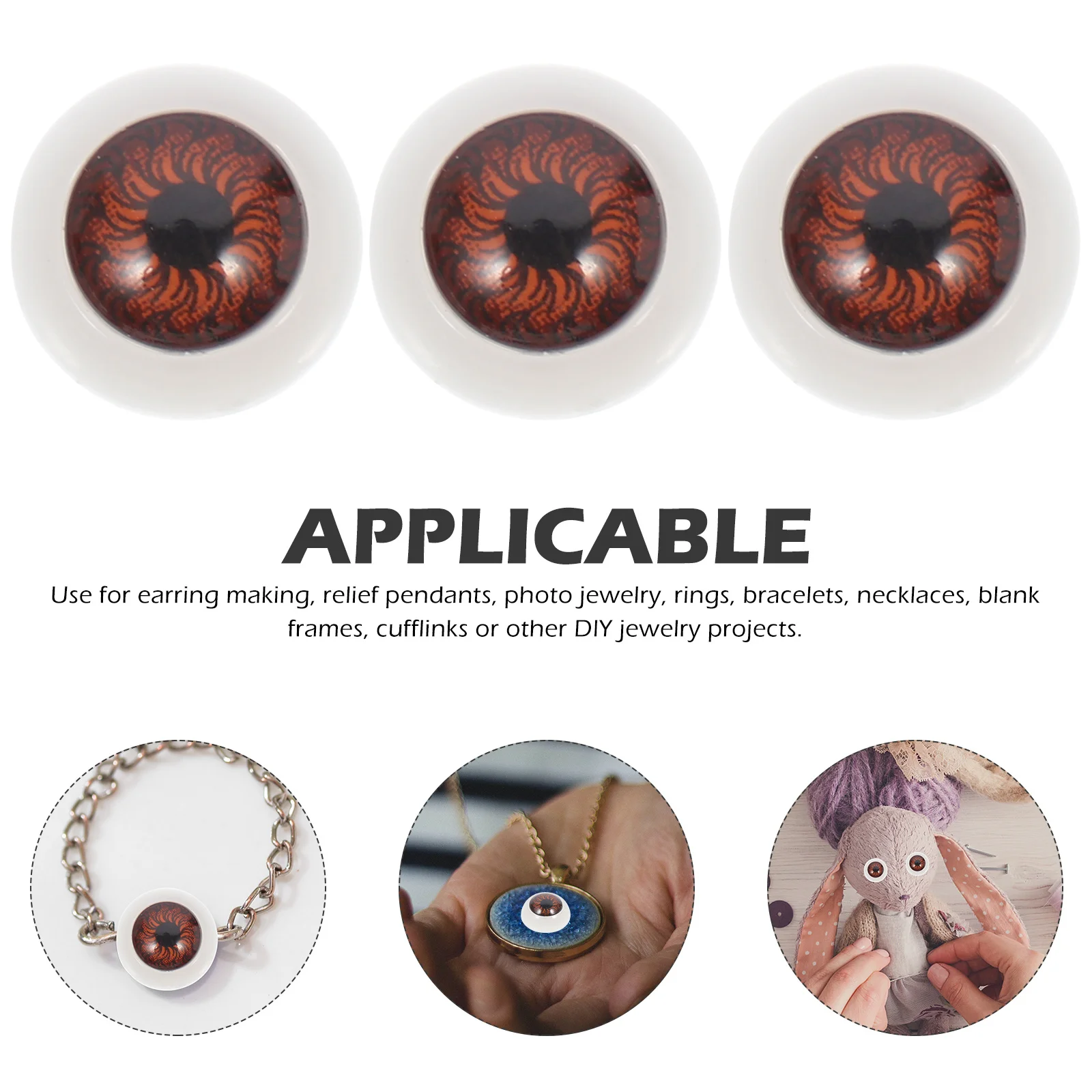 

50Pcs Fake Eyes Craft Safety Eyes for Polymer Clay Jewelry Making Halloween Props Eyeballs for Dly Toy Materials