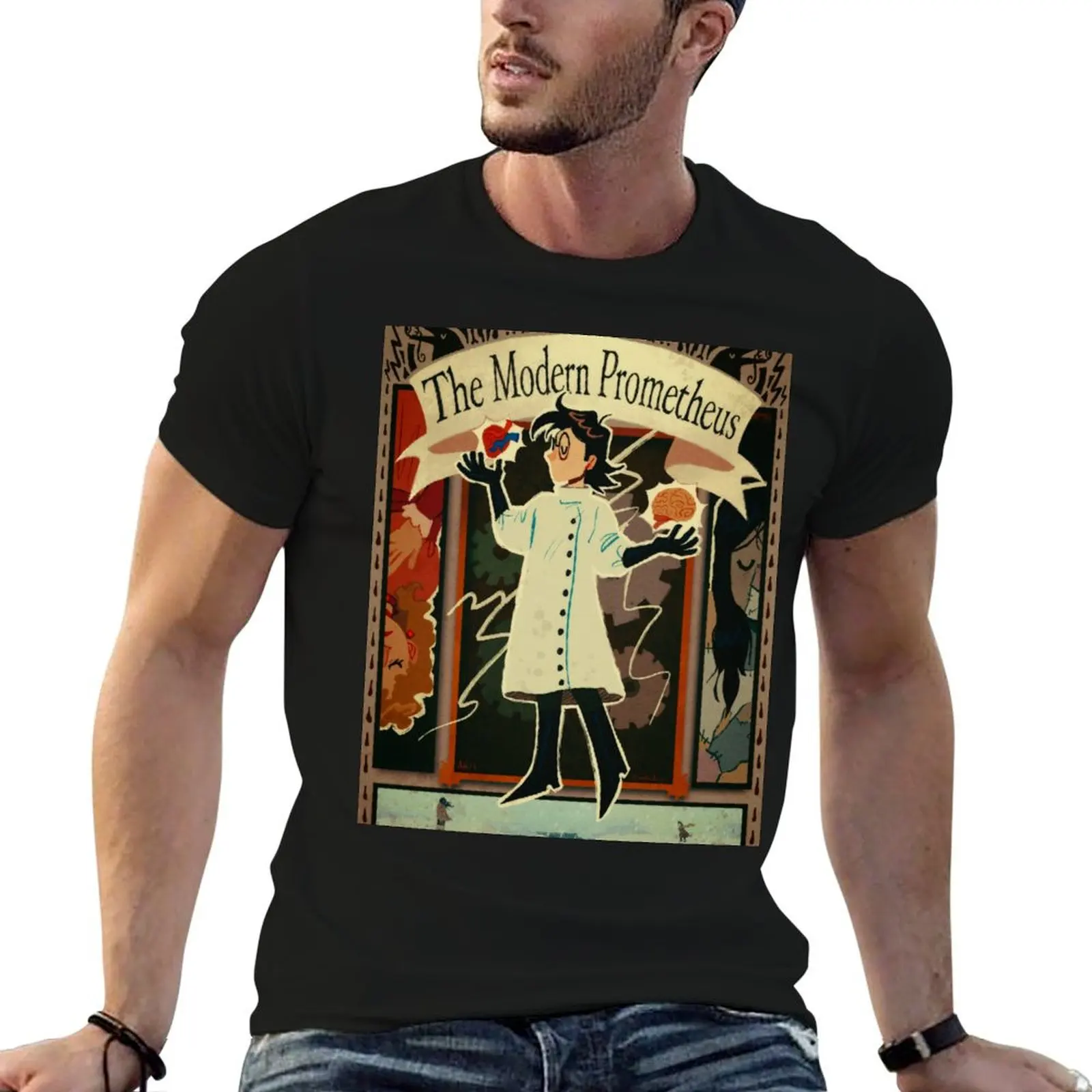 Camiseta moderna de Prometheus, camisetas divertidas para hombre, camisetas lisas con estampado para hombre, camiseta