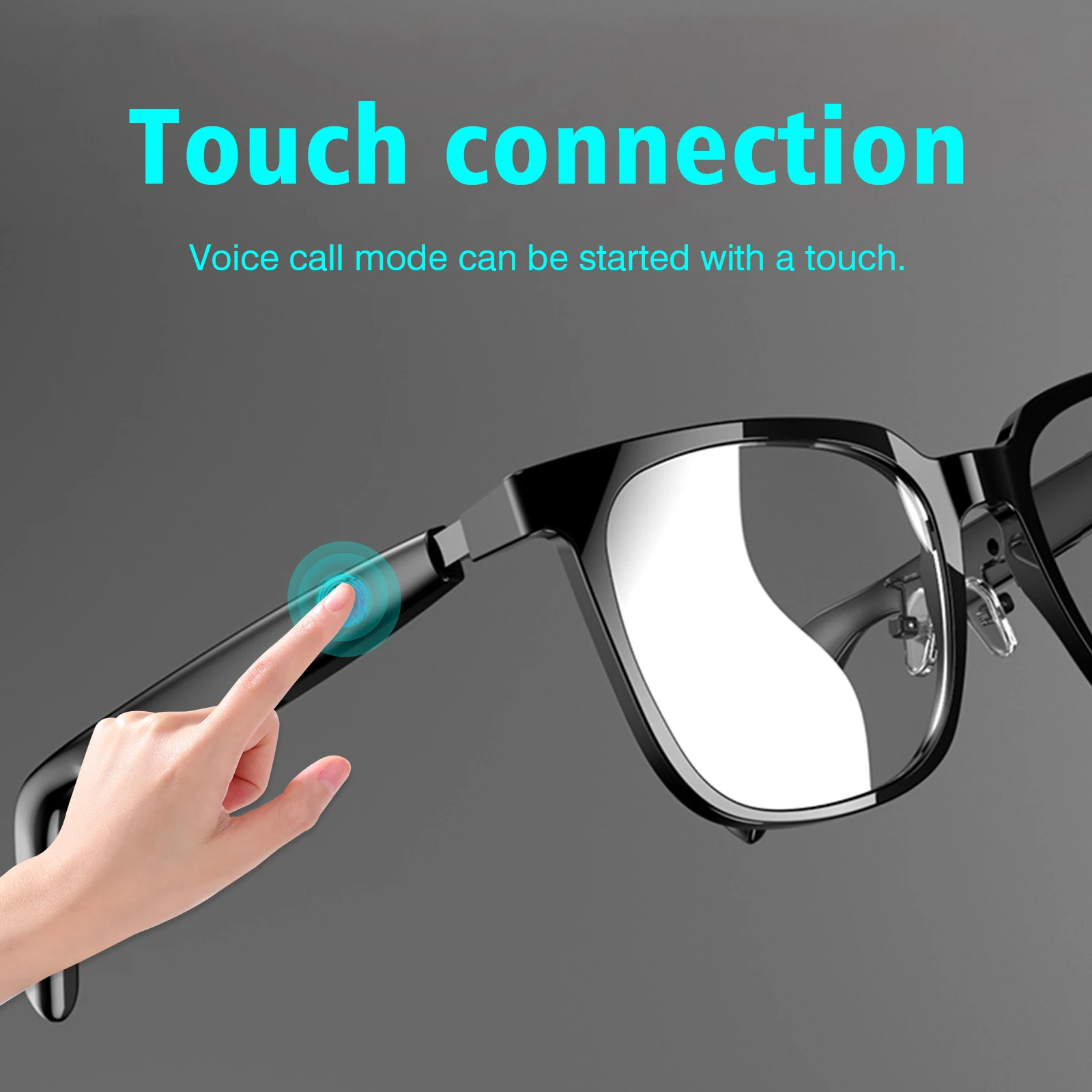 Wireless smart glasses with music playback and wireless calling functions, compatible with Android and iOS